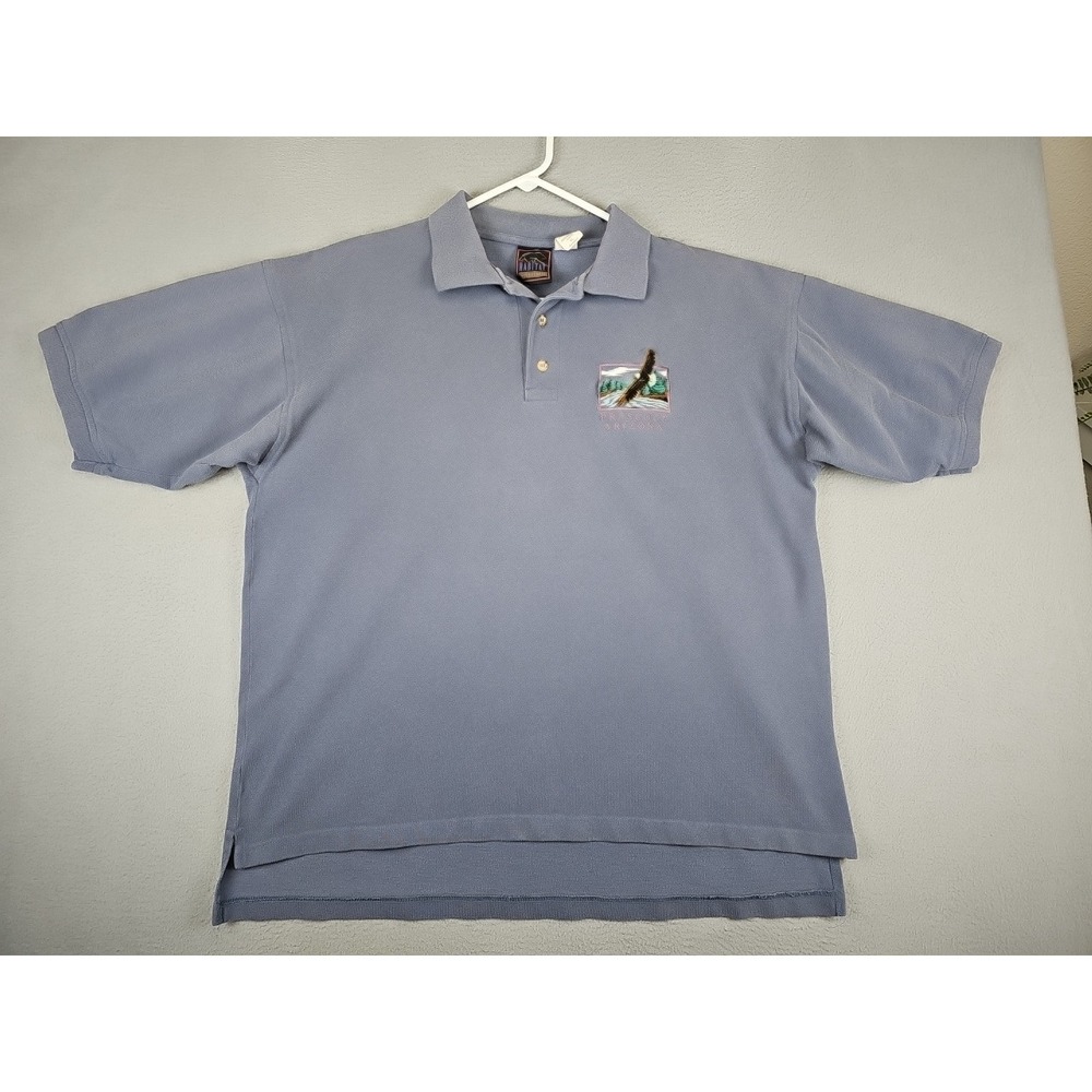 Vintage Habitat Wilderness Polo Mens XL Gray Prescott Arizona Bald Eagle Cotton